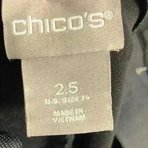 Chicos black straight leg trousers/ pants stretchy heavy fabric. Sz 14 short - Picture 5 of 6